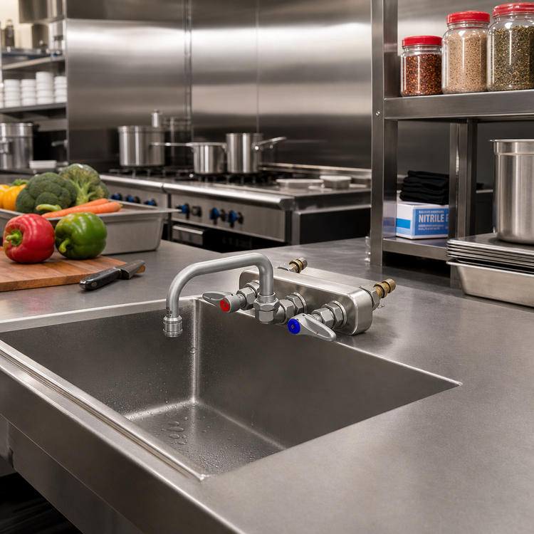 Product image #2 for T&S Brass B-1115-XS Bronze Workboard Faucet with 4-Inch Centers and Quarter-Turn Eterna Cartridges