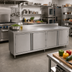 Thumbnail image #2 for John Boos 96-Inch x 36-Inch Stainless Steel Enclosed Work Table with Cabinet Base and Hinged Doors