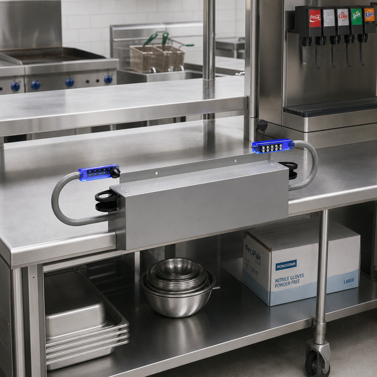 Product image #2 for Advance Tabco Prestige Dual Soda Gun Holder for Pass-Thru Workstations
