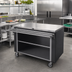 Thumbnail image #2 for Randell Mobile Modular Serving Line Worktop Utility Stand with Enclosed Fiberglass Base and 16-Gauge Stainless Steel Top, 86W x 30D x 35.5H