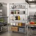 Thumbnail image #2 for Quantum Stationary Chrome Wire Shelving Starter Kit with 5 Shelves, 48