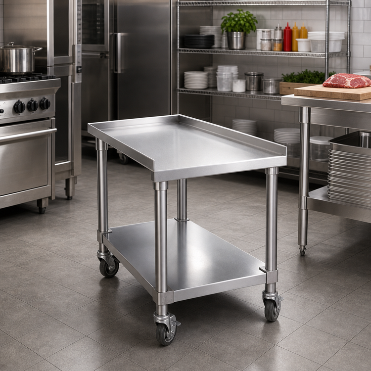 Product image #2 for Steakhouse 30-Inch Stainless Steel Equipment Stand with Undershelf and Legs for IAB-30