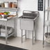 Thumbnail image #2 for Advance Tabco Special Value 1-Compartment Fabricated Sink with Legs, 24 x 24 x 14 Bowl, 304 Stainless Steel, No Drainboards