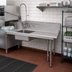 Thumbnail image #2 for John Boos JDTS-20-60R-X 60-Inch Soiled Straight Dish Table, Right-to-Left, with 20 x 20 Pre-Rinse Sink