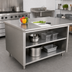 Thumbnail image #2 for Advance Tabco Open Front Cabinet Base Work Table with Mid-Shelf, 72 x 24 Inches, 14 Gauge 304 Stainless Steel Top