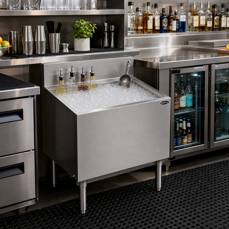 Product image #2 for Krowne Royal Series 30-Inch Underbar Ice Bin/Cocktail Unit with Built-In 10-Circuit Cold Plate