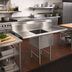 Thumbnail image #2 for John Boos B Series 1-Compartment Floor Model Sink with Dual Drainboards, 69-1/4 Inch W x 29-1/2 Inch D, 16-Gauge Stainless Steel