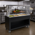 Thumbnail image #2 for Vollrath 2-Series Affordable Portable 60-Inch 4-Pan Non-Refrigerated Cold Food Station with Buffet Breath Guard, Lights, and Open Storage Base