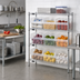 Thumbnail image #2 for Quantum Bin Wire Shelving Center with 4 Shelves and 9 Clear Bins, 36W x 12D x 39H, Chrome Plated