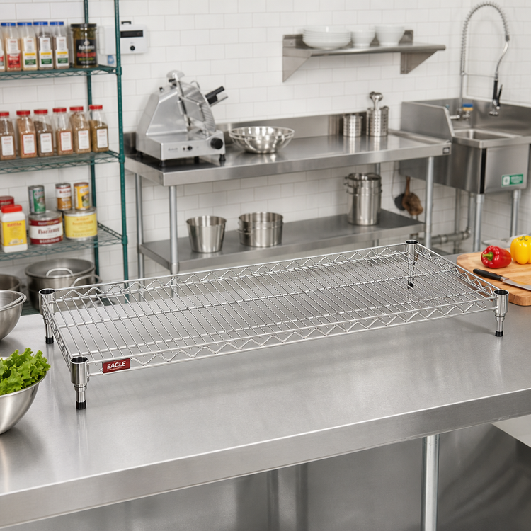 Product image #2 for Eagle Group QuadTruss Stainless Steel Wire Shelf, 48"W x 24"D, 800 lb Capacity