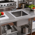 Thumbnail image #2 for Drop-In Single Compartment Stainless Steel Sink with 10 x 14 x 10 Inch Bowl and 3-1/2 Inch Drain Basket