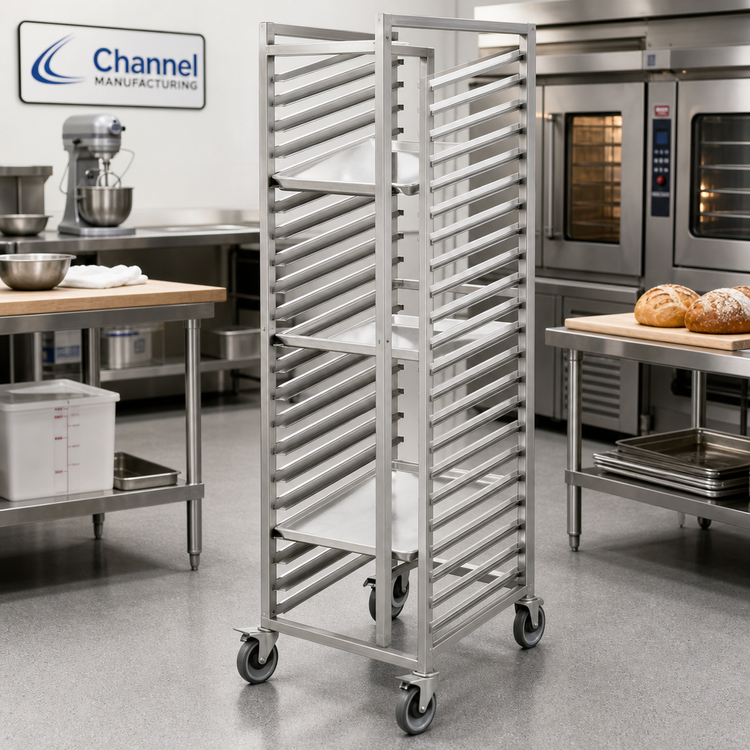 Product image #2 for Channel Manufacturing 415S Stainless Steel Side-Load Bun Pan Rack, 27-Pan Capacity