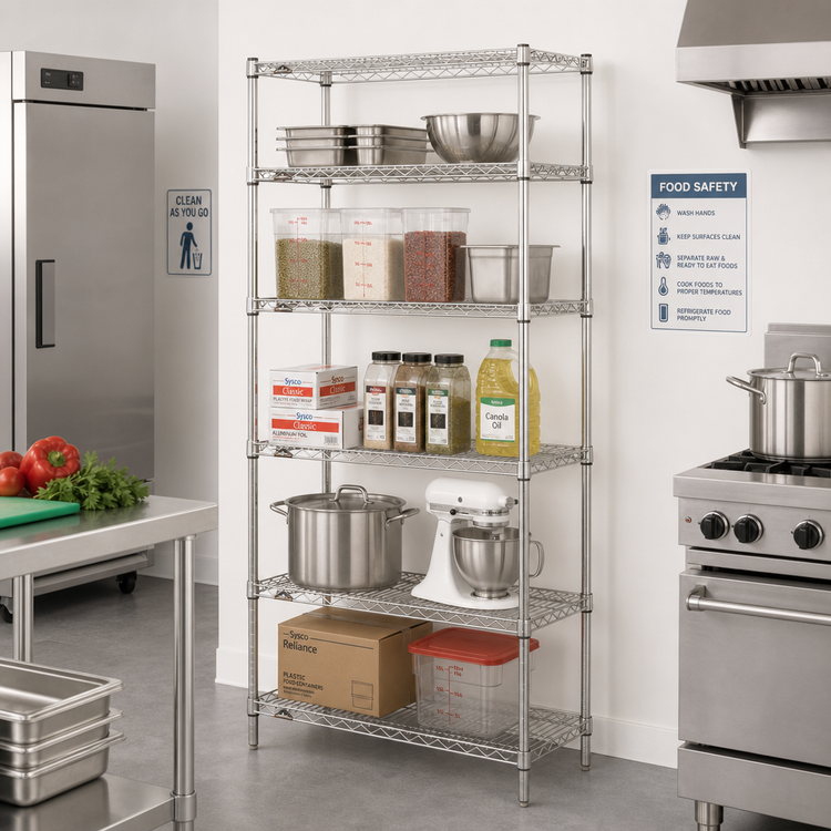 Product image #2 for Metro Super Erecta Stationary Starter Wire Shelving Unit, 24"W x 18"D x 74"H, 5 Shelves
