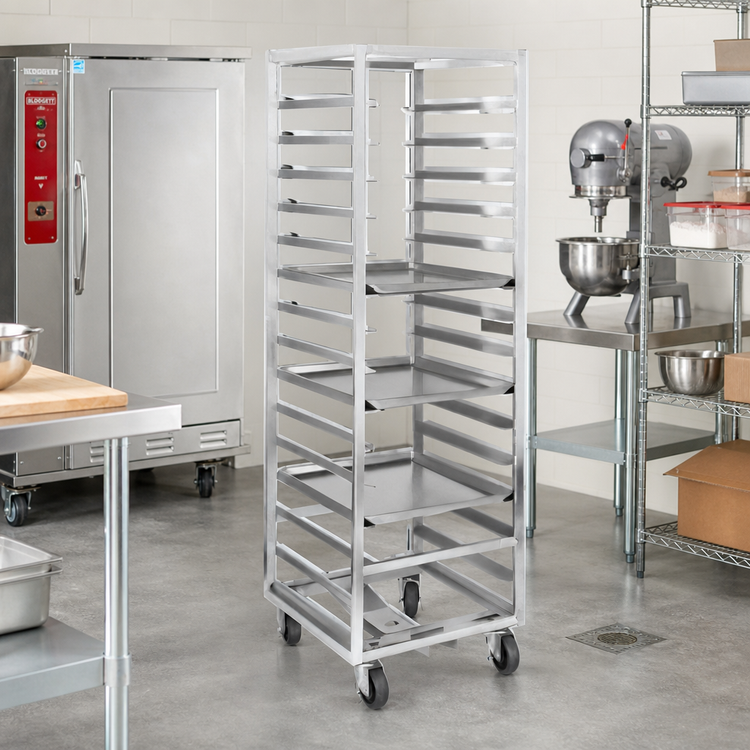 Product image #2 for Channel Manufacturing Standard Heavy-Duty Series Single Section Aluminum End-Load Bun Pan Oven Rack, 15-Pan Capacity