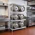 Thumbnail image #2 for New Age Aluminum Keg Rack with 3 T-Bar Shelves, 6 Half-Barrel / 18 Sixth-Barrel Capacity