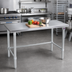 Thumbnail image #2 for John Boos Stallion 84 Inch x 24 Inch Stainless Steel Work Table with Safety Edge and Galvanized Open Base