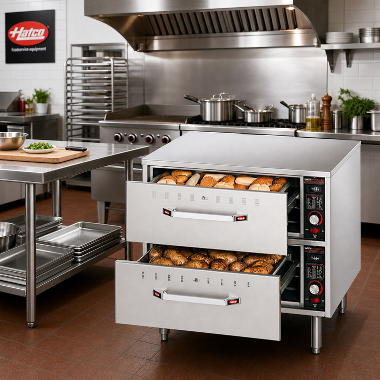 Product image #2 for Hatco HDW-2 Freestanding Two-Drawer Standard Width Stainless Steel Drawer Warmer