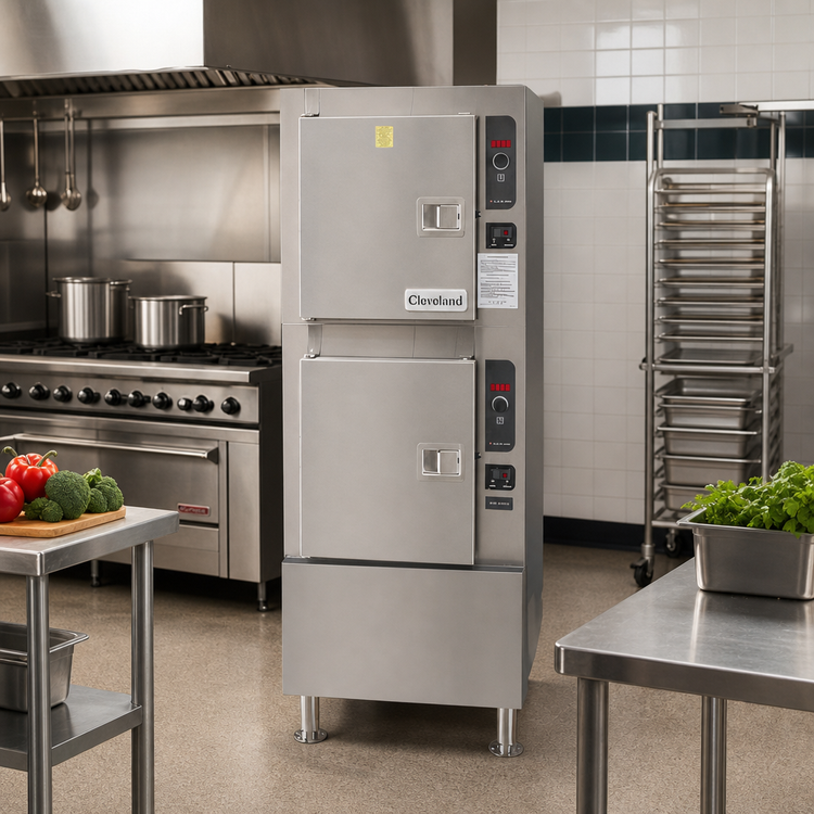 Product image #2 for Cleveland SteamCraft Ultra 10 Two-Compartment Pressureless Gas Convection Steamer, 24-Inch Wide Floor Model