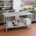 Thumbnail image #2 for 60 Inch x 30 Inch Freestanding Stainless Steel Work Table with 1-1/8 Inch Riser and Galvanized Undershelf