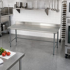 Thumbnail image #2 for Eagle Group BlendPort® BPT-3084GTEB-BS 84 x 30 in Stainless Steel Work Table with 4-1/2 in Backsplash and Galvanized Open Base
