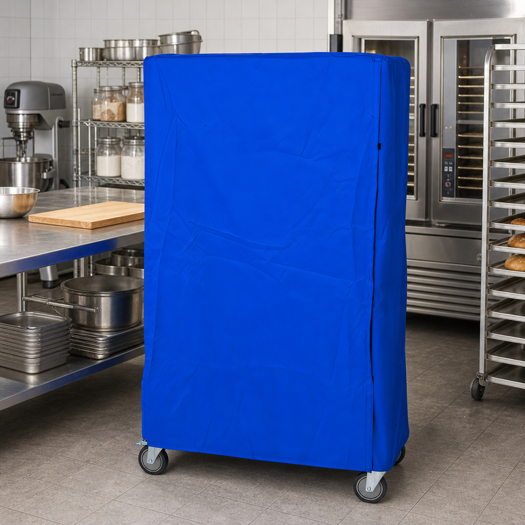 Product image #2 for Quantum Blue 400 Denier Nylon Wire Cart Cover with Zipper Flap for 24 x 48 x 74 Inch Carts