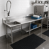 Thumbnail image #2 for Left-to-Right Soiled Dishtable with 20 x 20 Pre-Rinse Sink, 60 x 30 Inch 16/304 Stainless Steel Top