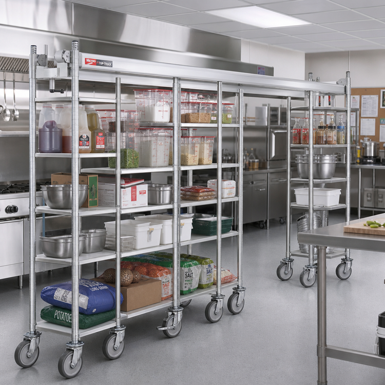 Product image #2 for Metro TOP-TRACK 17-Foot Chrome High-Density Storage Track Set