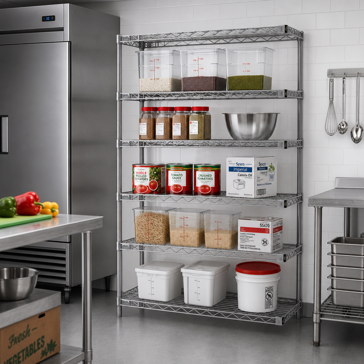 Product image #2 for EagleGard 5-Tier Add-On Wire Shelving Unit, 42W x 18D x 74H, Hybrid Epoxy Finish