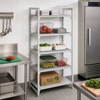 Thumbnail image #3 for Cambro Camshelving® Premium CPU242484VS5PKG 5-Tier Vented & Solid Stationary Starter Shelving Unit, 24 x 24 x 84 in., Speckled Gray