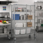 Thumbnail image #7 for Metro Super Erecta SEC55EC Mobile Chrome-Plated Wire Security Cage, 52-3/4 x 27-1/4 x 68-1/2 Inches, No Intermediate Shelves