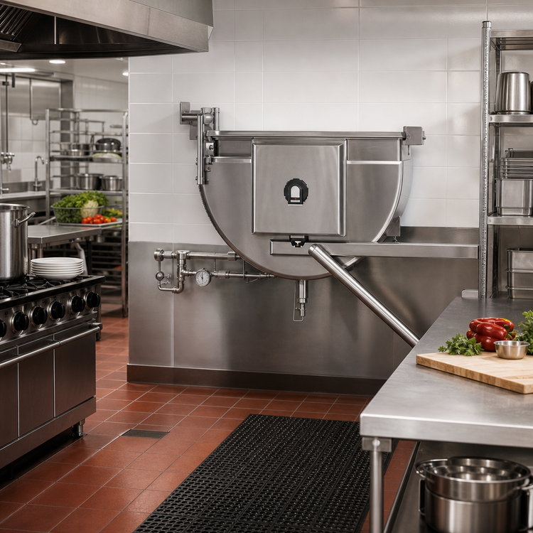 Product image #2 for Legion TWSWT-80 80-Gallon Direct Steam Full-Jacketed Tilting Wall-Mount Kettle