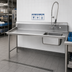 Thumbnail image #2 for Advance Tabco Left-Hand Straight Soil Dish Table with Pre-Rinse Sink, 143 Inch, 14 Gauge 304 Stainless Steel