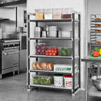 Thumbnail image #2 for Cambro Camshelving® Elements EXU242464V5480 5-Tier Vented Stationary Starter Shelving Unit, 24 x 24 x 64 Inches, Speckled Gray