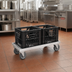 Thumbnail image #3 for Channel Manufacturing Double Wide Aluminum Glass Rack / Milk Crate Dolly for Two 13 x 13 Crates