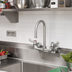 Thumbnail image #2 for T&S Brass equip 8-Inch Wall Mount Mixing Faucet with 5-1/2-Inch Swivel Gooseneck and Wrist Handles