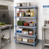 Thumbnail image #2 for Quantum Millenia 5-Shelf Solid Polymer Shelving Starter Unit with Dunnage Stand, 60W x 21D x 74H, Gray