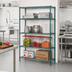 Thumbnail image #2 for Eagle Group Valu-Gard Stationary 4-Tier Wire Shelving Starter Unit, 48W x 18D x 74H, Green Epoxy
