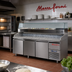 Thumbnail image #2 for Marra Forni Three-Section Refrigerated Pizza Prep Table with Granite Work Surface, Side-Mounted Self-Contained Refrigeration, 20 Cu. Ft.