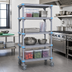 Thumbnail image #2 for Quantum Millenia Gray 4-Shelf Mobile Polymer Shelving Starter Unit, 30 x 18 x 86 Inches