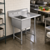 Thumbnail image #2 for Elite 44-1/2-Inch 1-Compartment Floor Model Stainless Steel Sink with Right-Hand Drainboard
