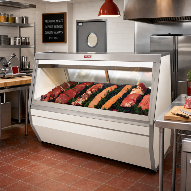 Product image #2 for Howard-McCray 35 Series 71-Inch Double-Duty Red Meat Service Case, Self-Contained Refrigeration, Straight Glass Front