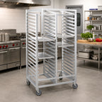 Thumbnail image #2 for Channel Manufacturing 457A6 Double-Section Aluminum Cafeteria Tray Rack, 64-Inch, 72-Tray, for 14 x 18-Inch Trays