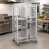 Thumbnail image #2 for Channel Manufacturing Standard Series Double Section Aluminum Cafeteria Tray Rack, 64-Inch High, 72-Tray Capacity, 14 x 18 Tray Size, with 5-Inch Swivel Plate Casters