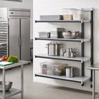 Thumbnail image #2 for Cambro Camshelving® Elements EXA185464S4480 4-Tier Solid Polymer Shelving Add-On Unit, 18 x 54 x 64 Inches, Speckled Gray