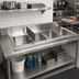 Thumbnail image #2 for BK Resources 4-Compartment Drop-In Sink with 5-Inch Riser, 48 x 24 x 15 1/4 Inches, 304 Stainless Steel