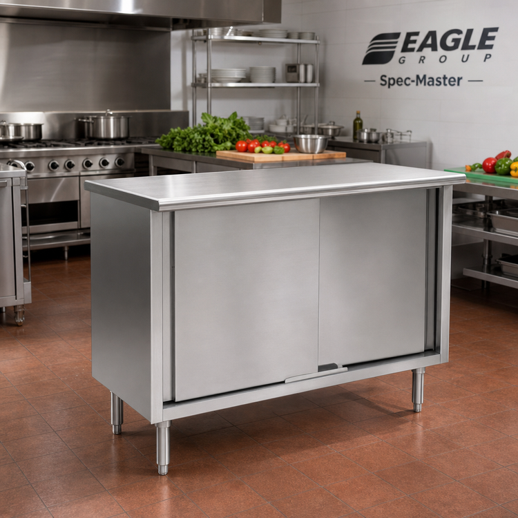 Product image #2 for Eagle Group Spec-Master 72" x 24" Cabinet Base Enclosed Work Table with Sliding Doors