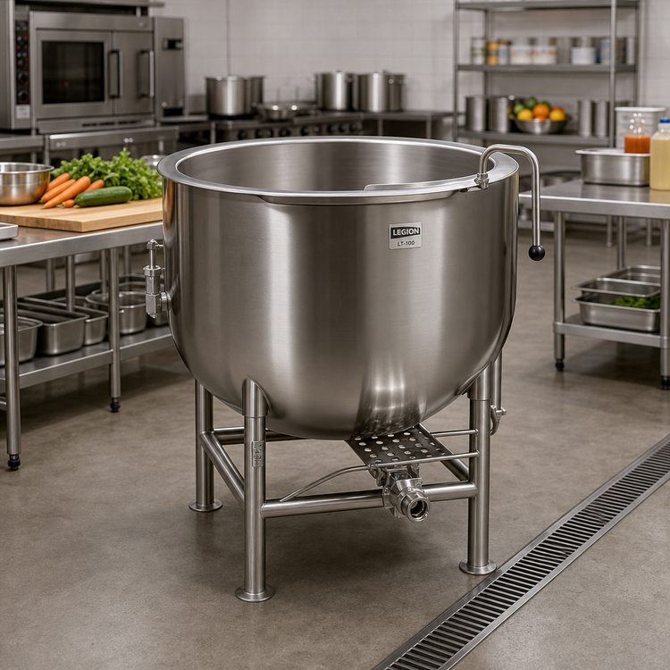 Product image #2 for Legion LT-100 100-Gallon Stationary Direct Steam Kettle, 2/3 Jacket