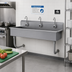 Thumbnail image #2 for Advance Tabco Multiwash Wall-Mounted Hand Wash Sink with 3 Electronic Faucets, 60-Inch 304 Stainless Steel