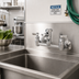 Thumbnail image #2 for Wall-Mount Service Sink Mixing Faucet with 8-Inch Adjustable Centers, 3-Inch Spout, Garden Hose Outlet, and Vacuum Breaker