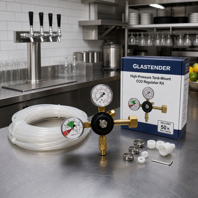 Product image #2 for Glastender High-Pressure Tank-Mount CO2 Regulator Kit with Double Gauge and 50-Foot Gas Tubing